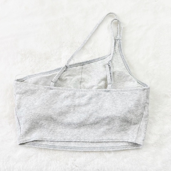 NEW Gilly Hicks Hollister Terry Fleece One Shoulder Bralette in Grey - Picture 5 of 6